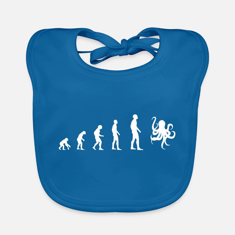 Kraken – Evolution - Baby Bio-Lätzchen - Pfauenblau