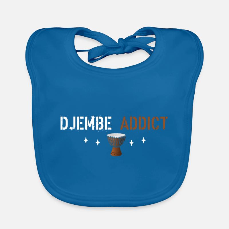 Djembé addict - Bavoir bio Bébé - bleu paon