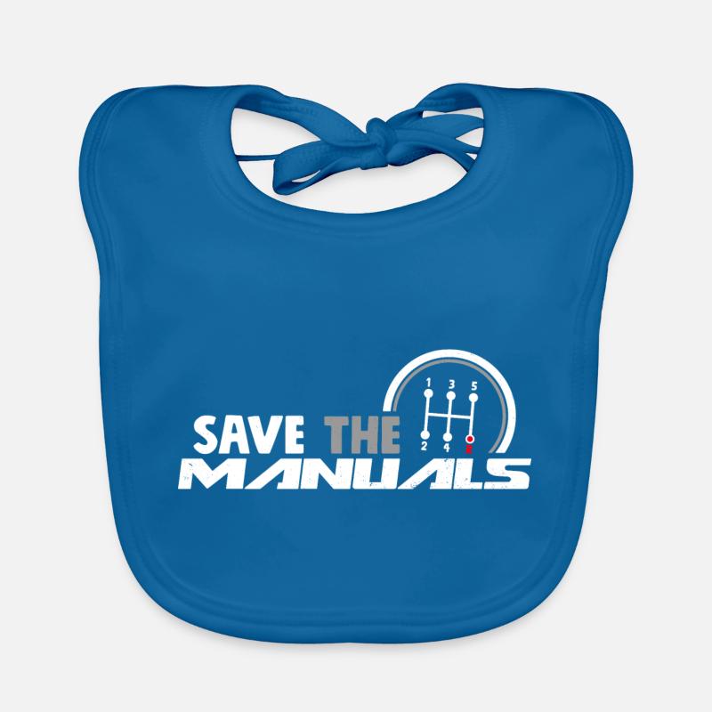 Save The Manuals 5 - Funny Three Pedals Car Guy Baby Bio-Lätzchen