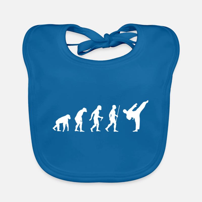 2563 Evolution Karaté - Bavoir bio Bébé - bleu paon