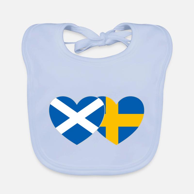 Ecosse Suède Drapeau Large Coeur Bavoir bio Bébé