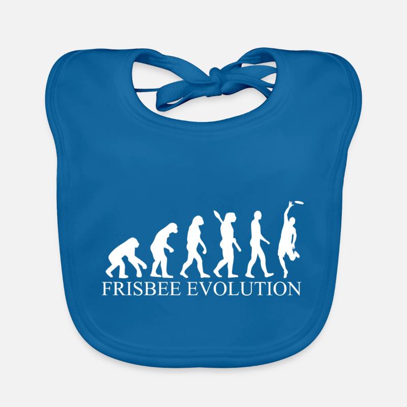 Evolution du frisbee - Bavoir bio Bébé - bleu paon