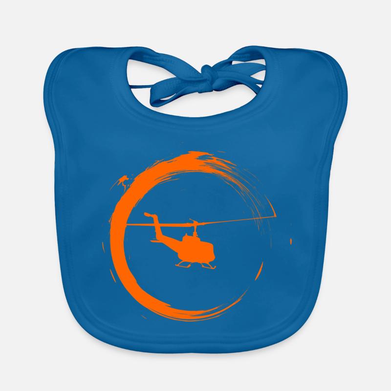 Hubschrauber - Baby Bio-Lätzchen - Pfauenblau