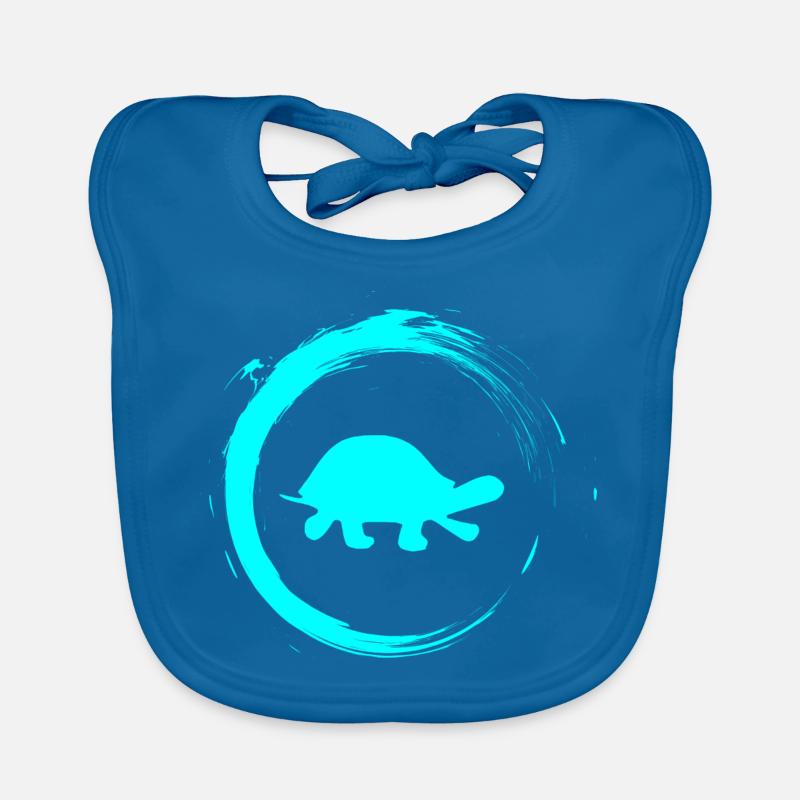 tortue - Bavoir bio Bébé - bleu paon