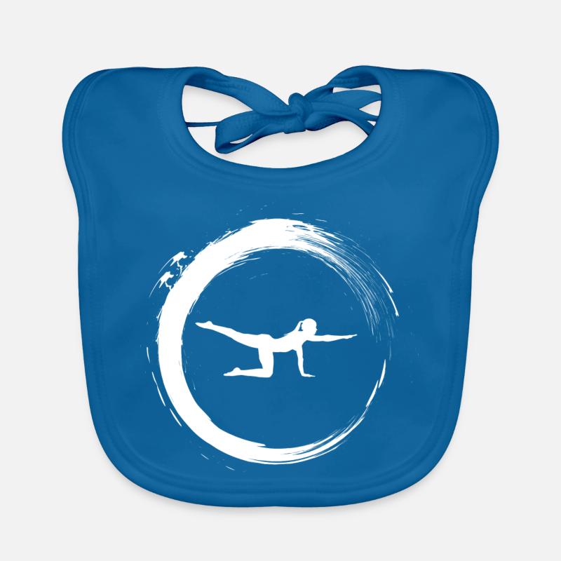 Pilates - Bavoir bio Bébé - bleu paon