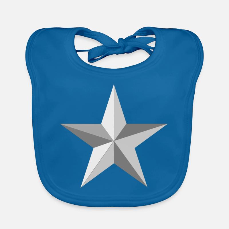 Silberner Stern - Baby Bio-Lätzchen - Pfauenblau