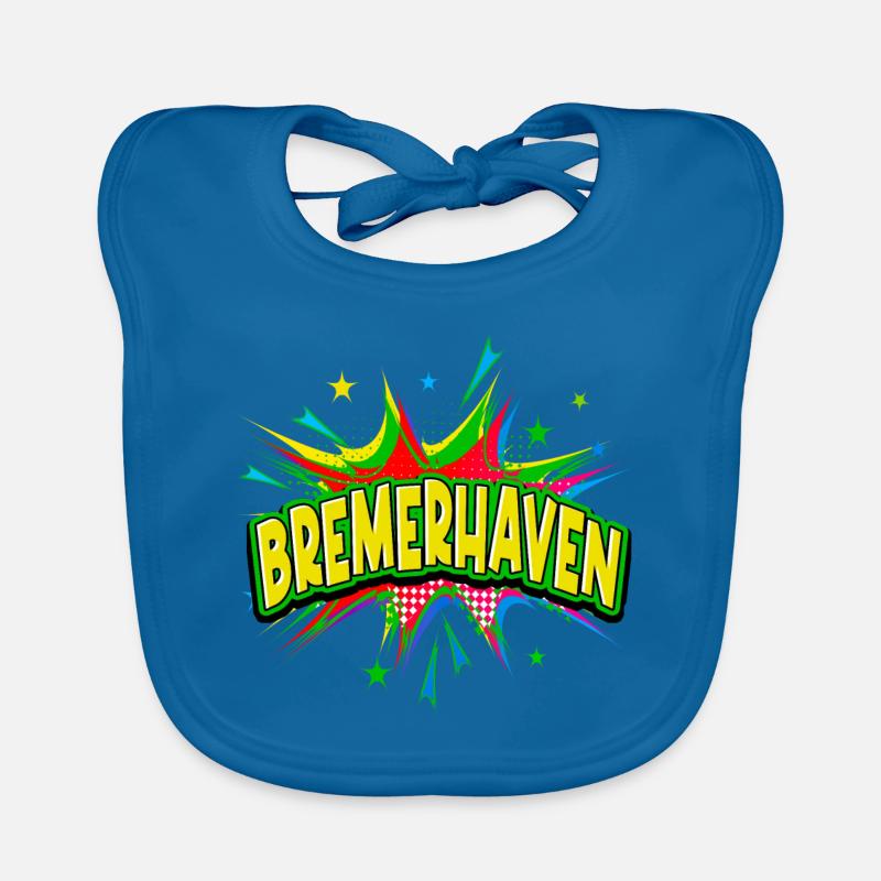 Bremerhaven Germany City Pop Art Comic Art Organic Baby Bibs