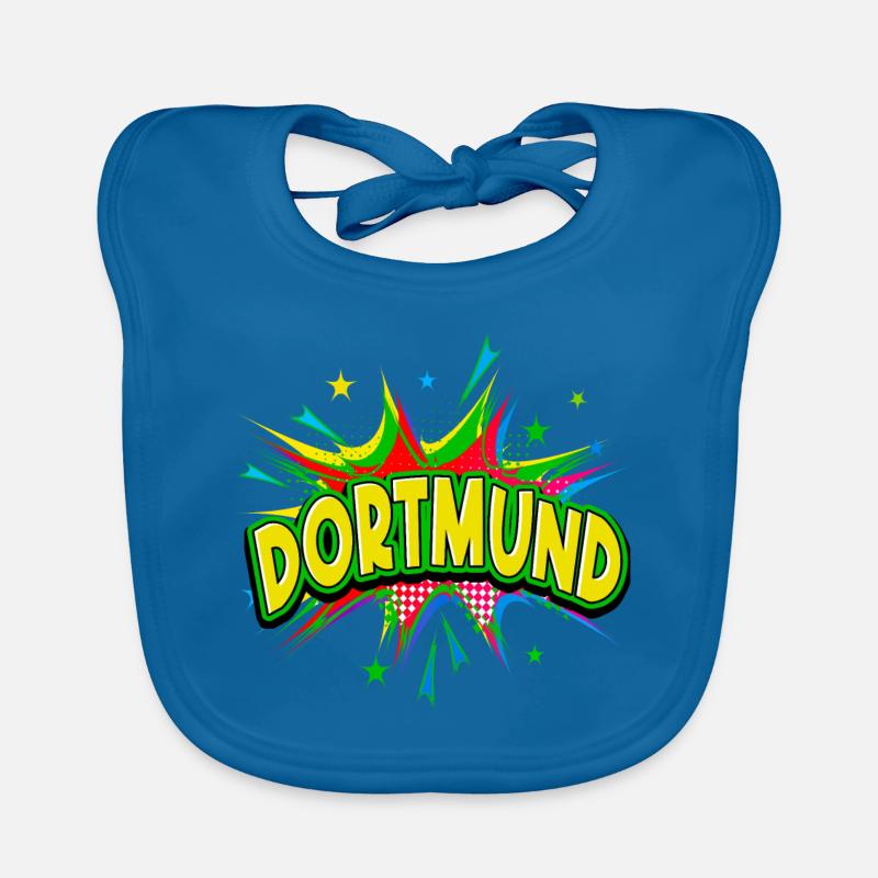 Dortmund Germany City Pop Art Comic Art Organic Baby Bibs