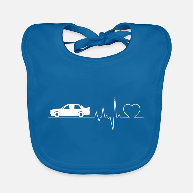 Herzschlag Auto Geschenk - Baby Bio-Lätzchen - Pfauenblau