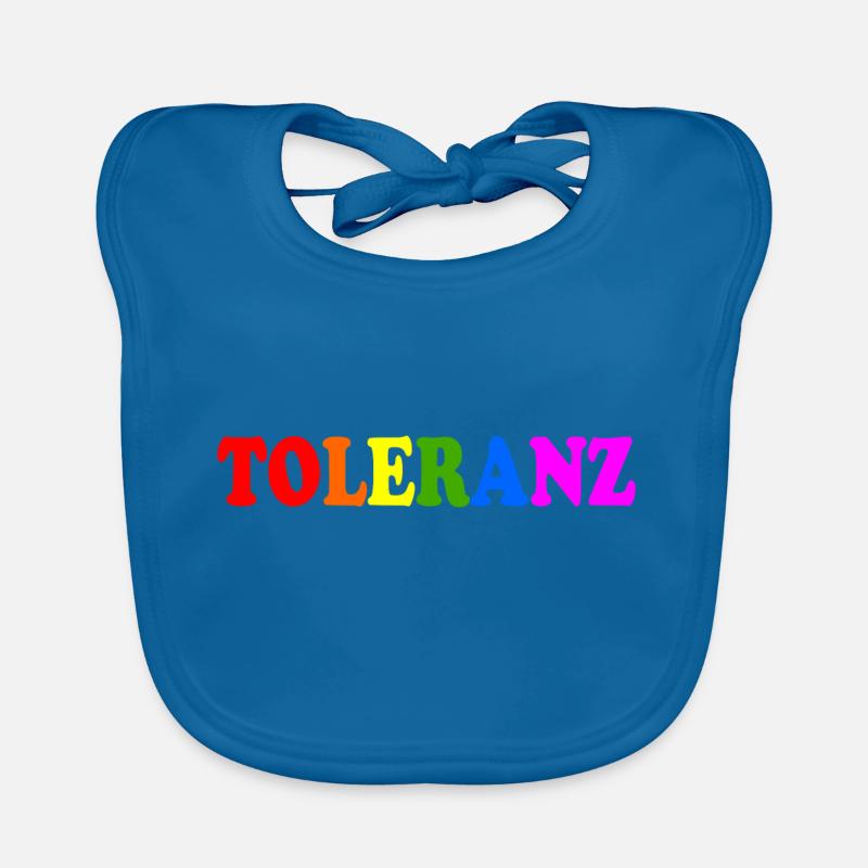 Toleranz - Baby Bio-Lätzchen - Pfauenblau