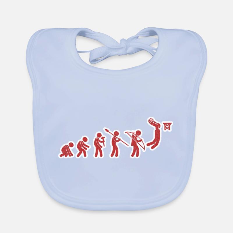 Evolution Basketball Red White Grunge Baby Bio-Lätzchen