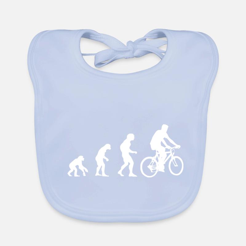 Evolution, singes au cycliste, vtt Bavoir bio Bébé