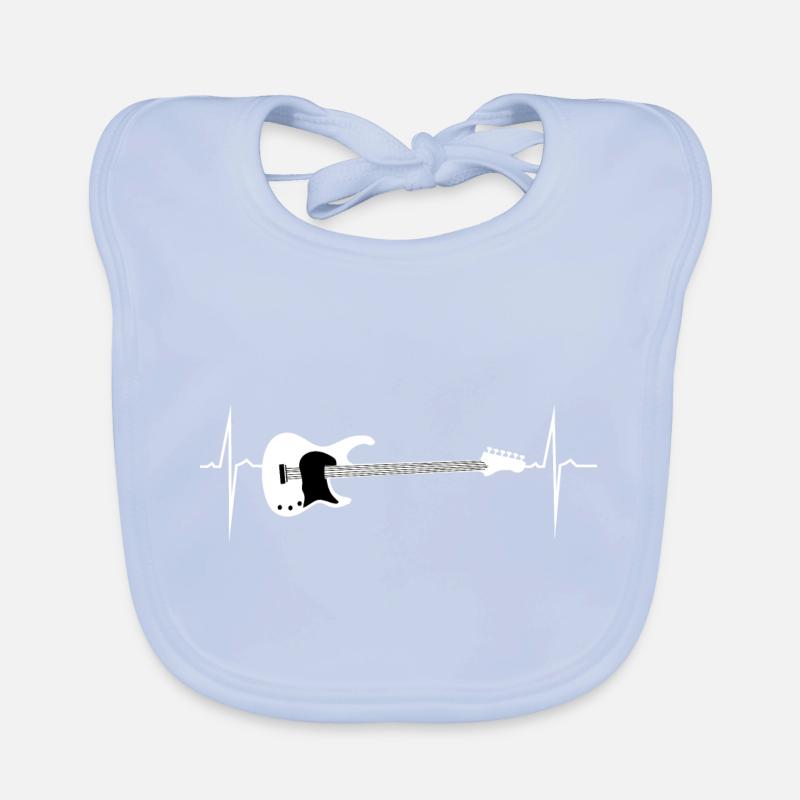 heartbeat e guitar Organic Baby Bibs