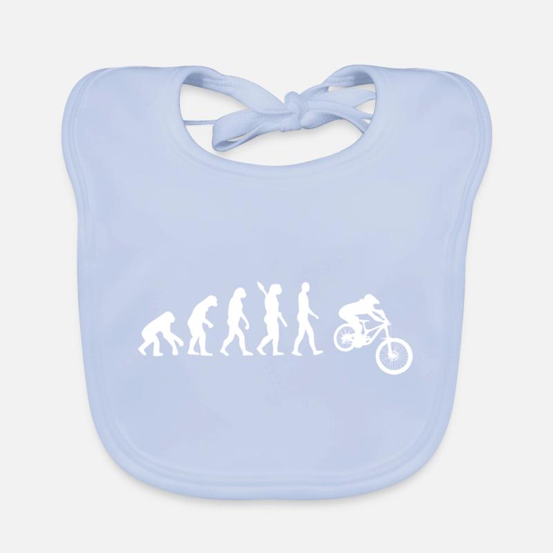 Downhill Biking - Evolution of Man, Darwin Organic Baby Bibs