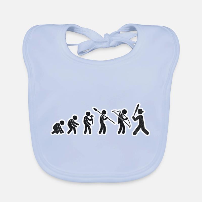 Evolution Baseball Noir Grunge Bavoir bio Bébé