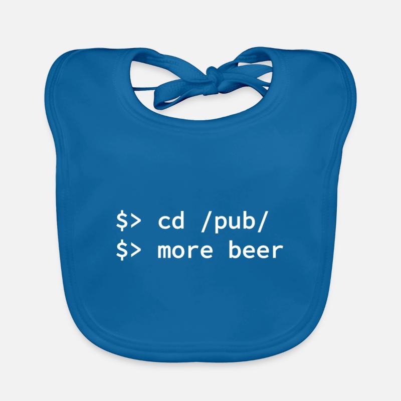 Linux Unix Spruch Lustig Coder SW Entwickler - Baby Bio-Lätzchen - Pfauenblau
