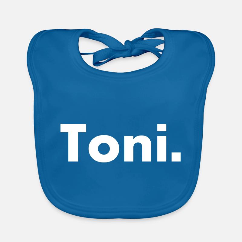 Toni - name - font Organic Baby Bibs