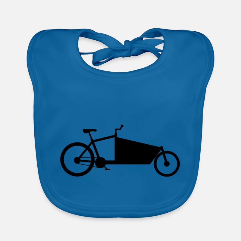Cargo vélo silhouette noir - Bavoir bio Bébé - bleu paon