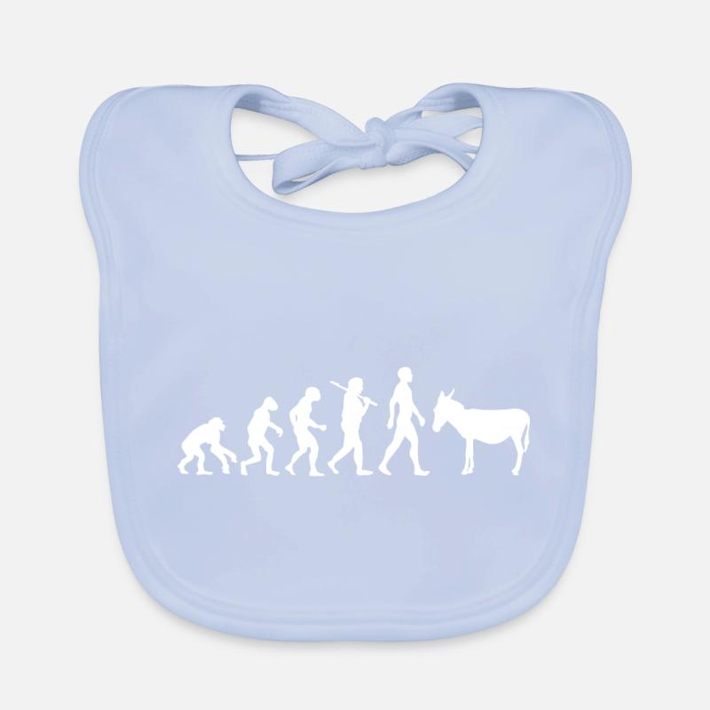 Evolution Donkey Mule Animal Gift idea Organic Baby Bibs