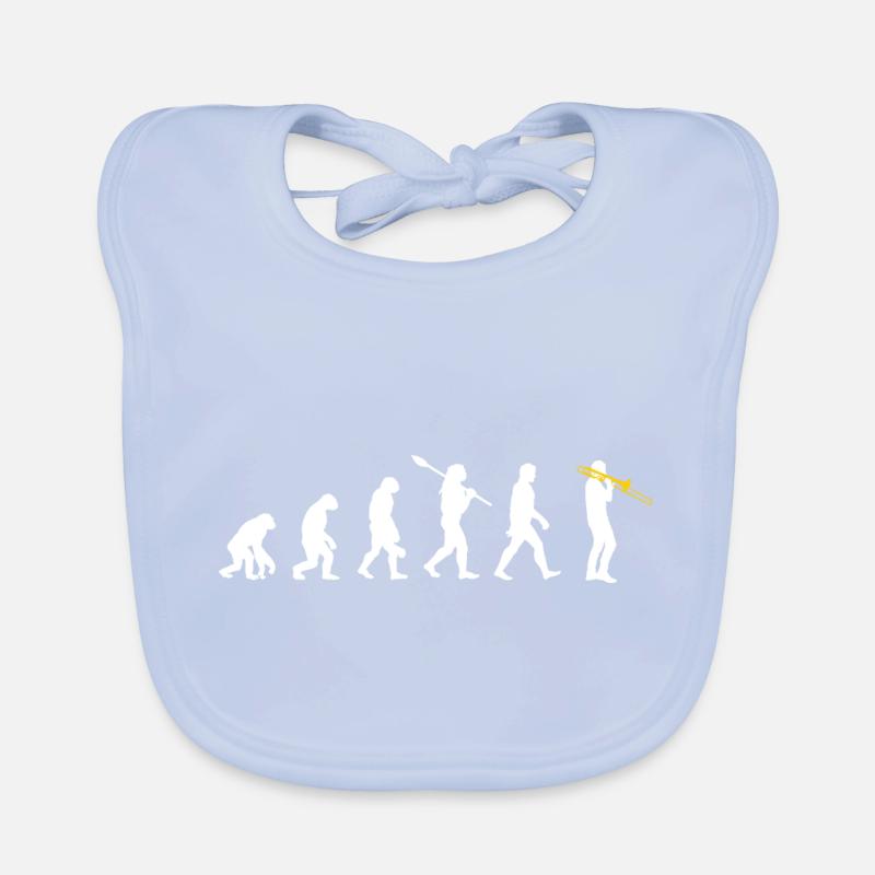 Trombone - Human Evolution / Darwin Organic Baby Bibs