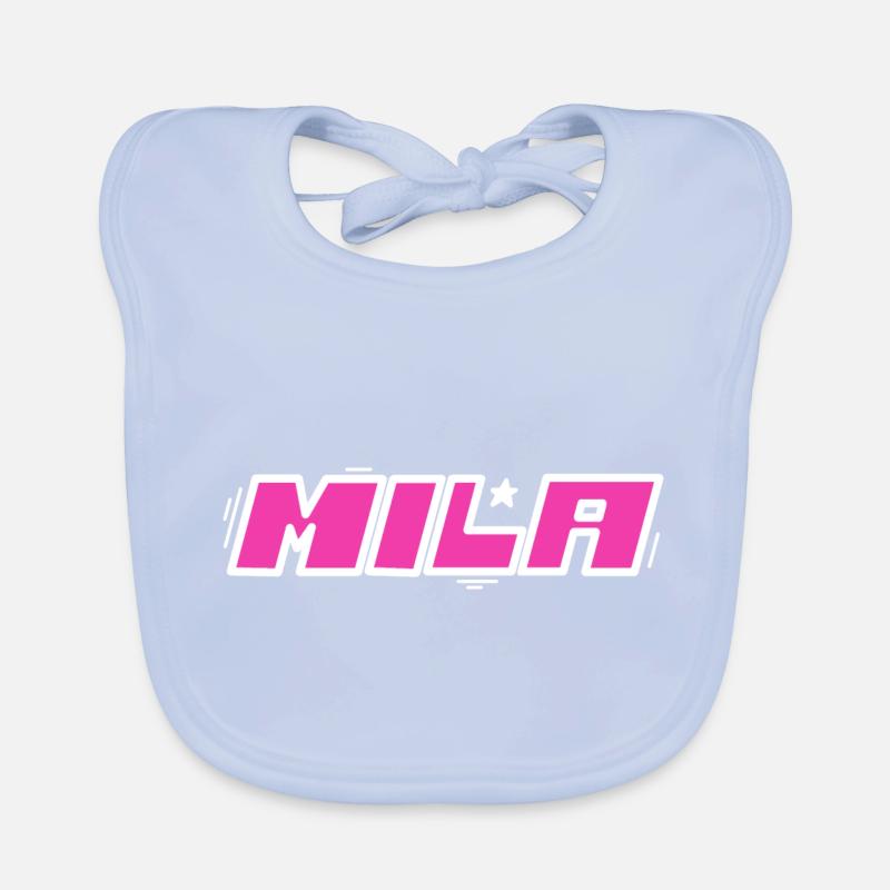 Mila first name name Organic Baby Bibs
