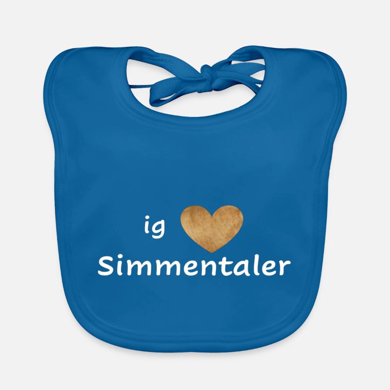 J'aime Simmentaler - Bavoir bio Bébé - bleu paon