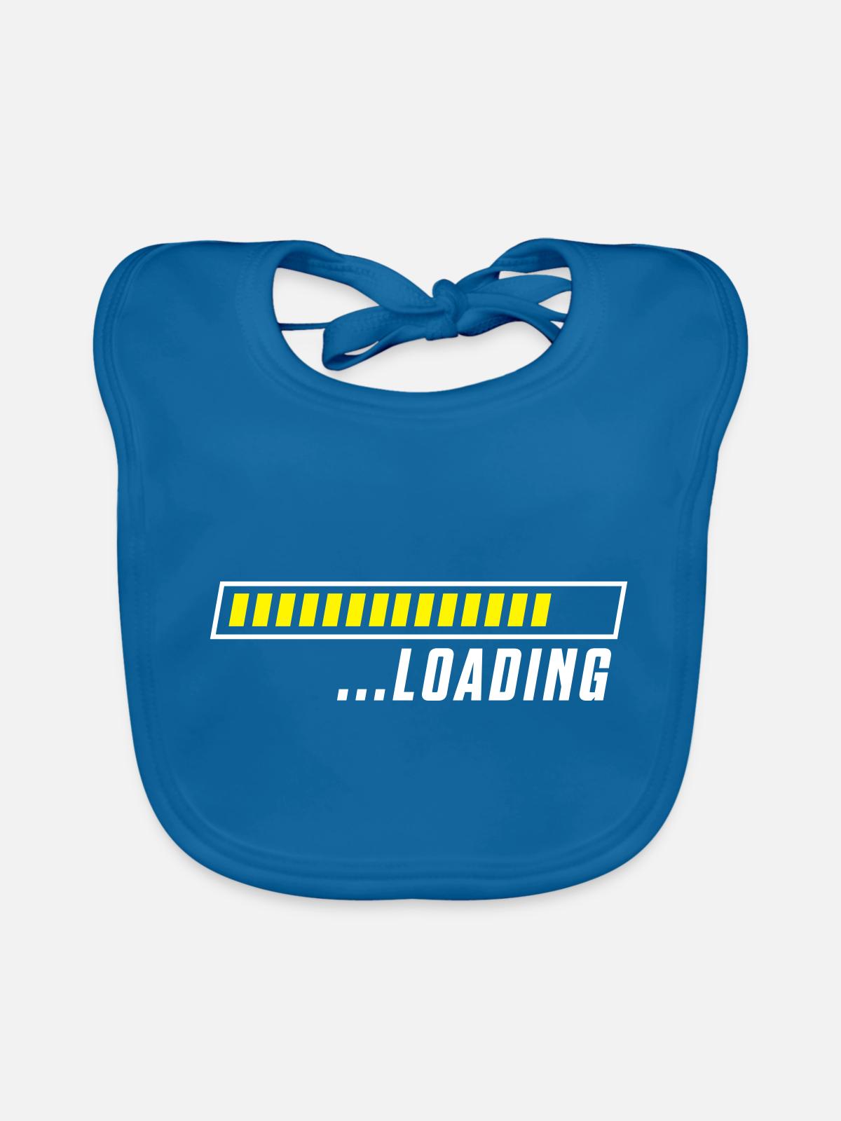 loading ladebalken symbol - Baby Bio-Lätzchen - Pfauenblau - Vorne