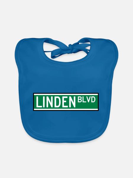 LINDEN BLVD ZEICHEN - Baby Bio-Lätzchen - Pfauenblau - Vorne