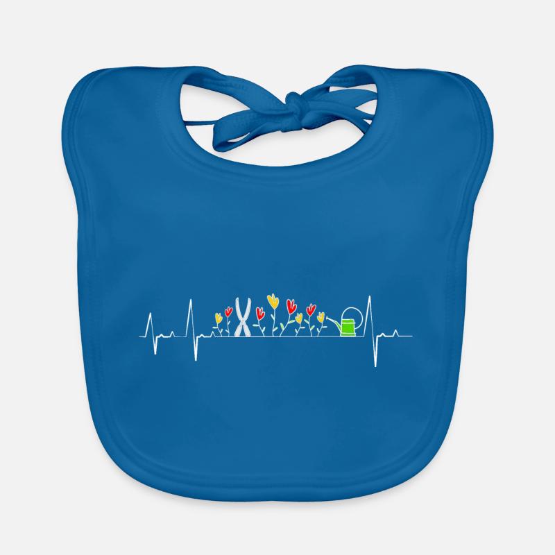 Herzschlag Gartenarbeit Geschenkidee Geburtstag - Baby Bio-Lätzchen - Pfauenblau