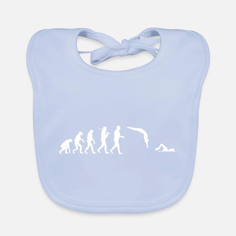 Schwimmer Shirt · Darwins Evolution · Geschenk Baby Bio-Lätzchen