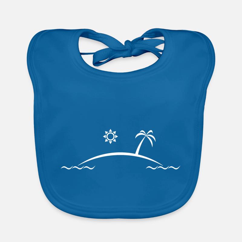 île solitaire - Bavoir bio Bébé - bleu paon