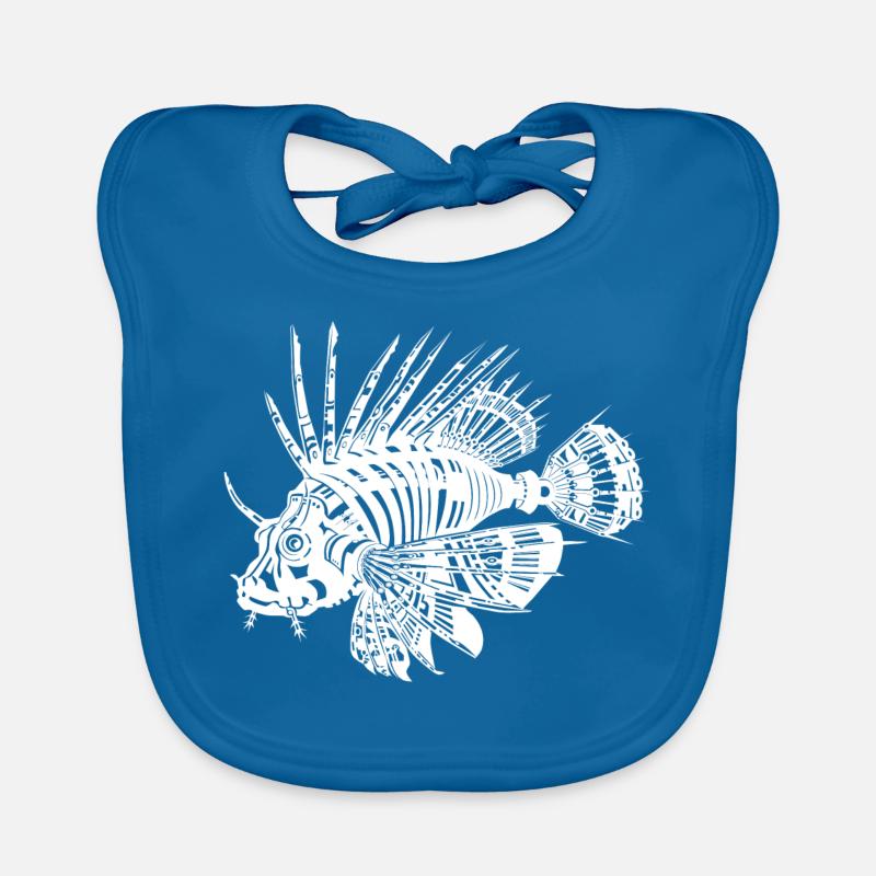 Poisson-lion blanc Bavoir bio Bébé