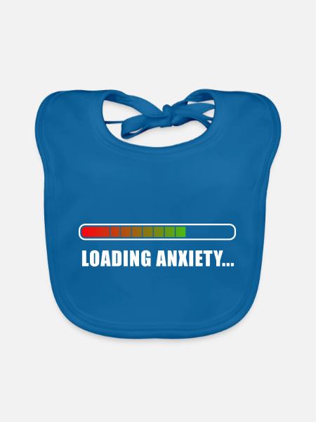 Loading Anxiety... - Organic Baby Bibs - peacock-blue - Front
