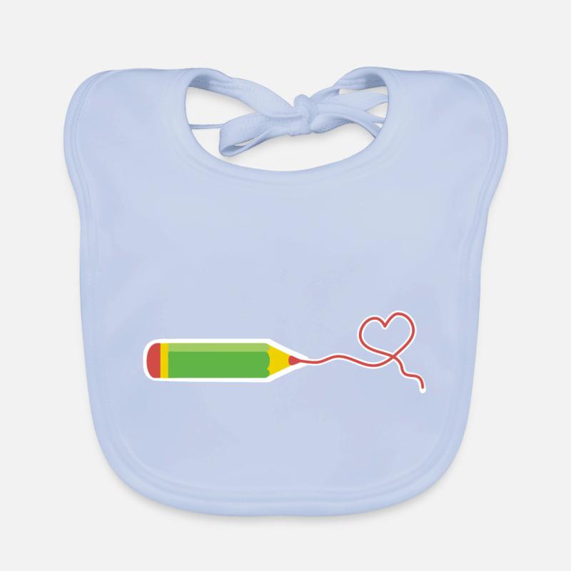 Crayon à dessin avec coeur Bavoir bio Bébé
