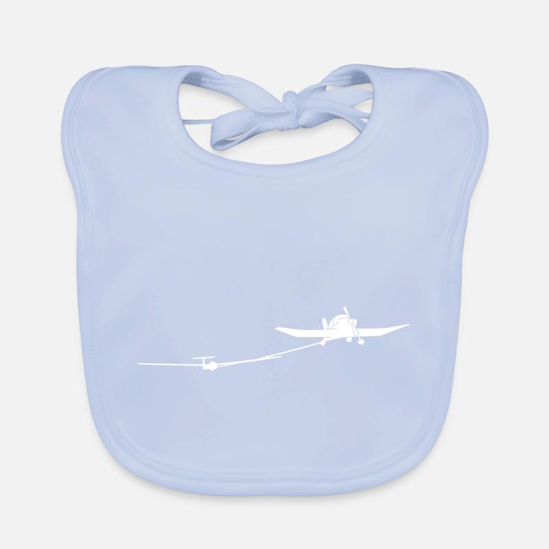 Airplane pilot glider towing robin gift Organic Baby Bibs