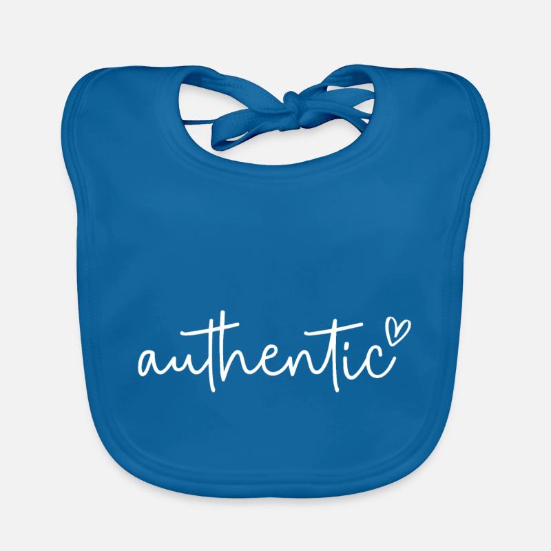 Authentique - Bavoir bio Bébé - bleu paon
