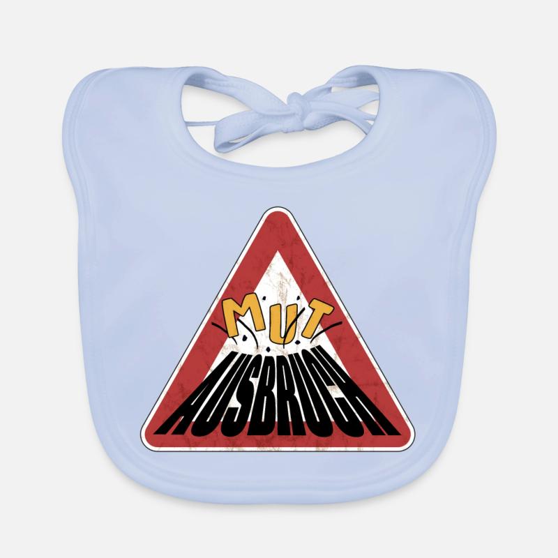 Caution rusty shield courage erupting volcano Organic Baby Bibs