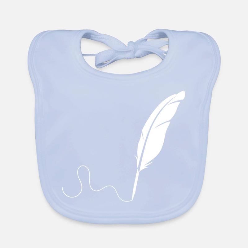White feather Organic Baby Bibs