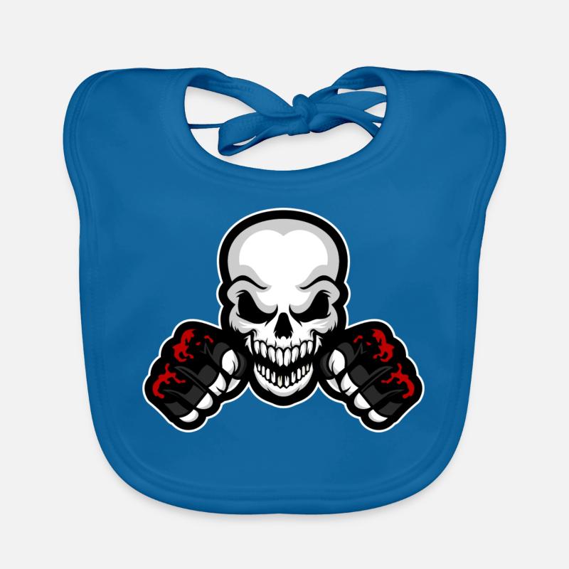 MMA Skull - Grey Shadow Baby Bio-Lätzchen