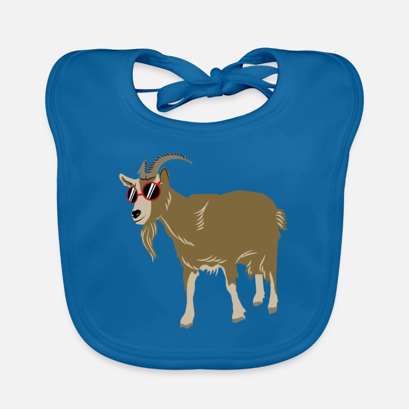 Chèvre - Bavoir bio Bébé - bleu paon