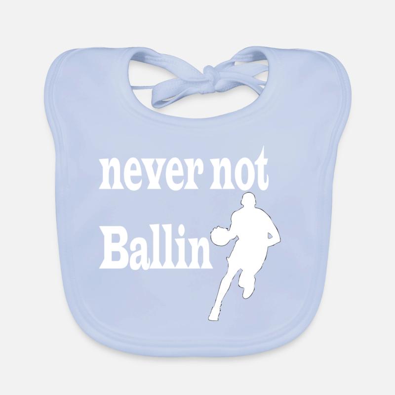 never not ballin white Organic Baby Bibs