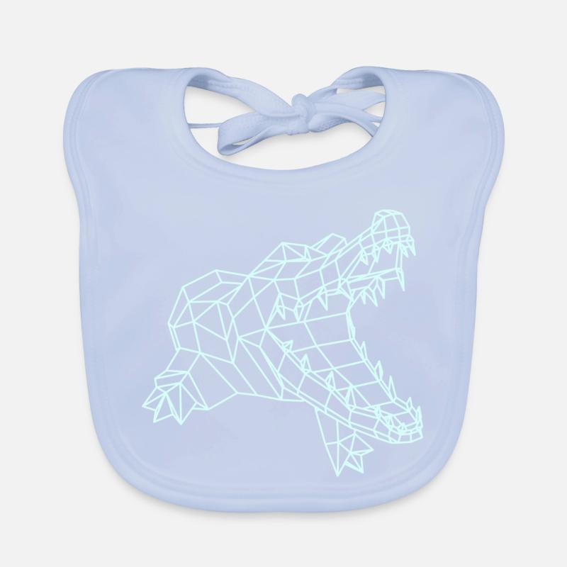 Krokodil Grafik WireFrame, Paperwolf Design Baby Bio-Lätzchen