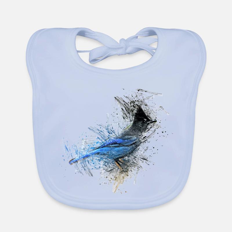 Blauer Vogel Baby Bio-Lätzchen