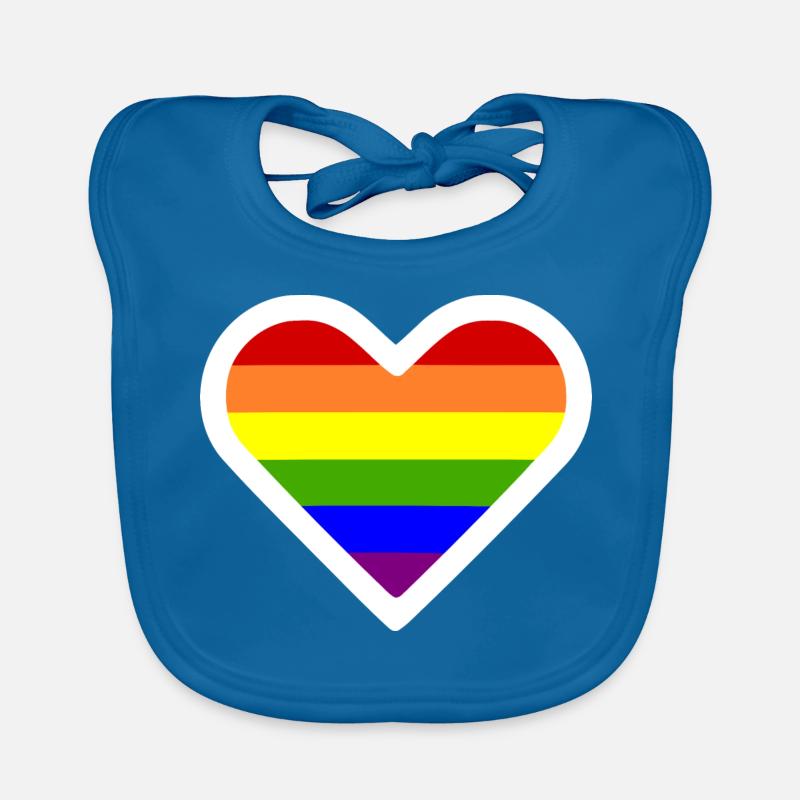 Lgbt - Bavoir bio Bébé - bleu paon