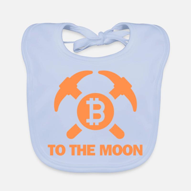 Bitcoin Mining to the Moon Organic Baby Bibs