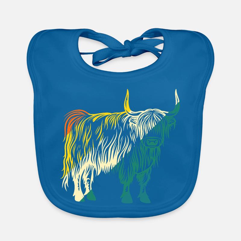 Cow Cattle Highland Cattle Organic Baby Bibs