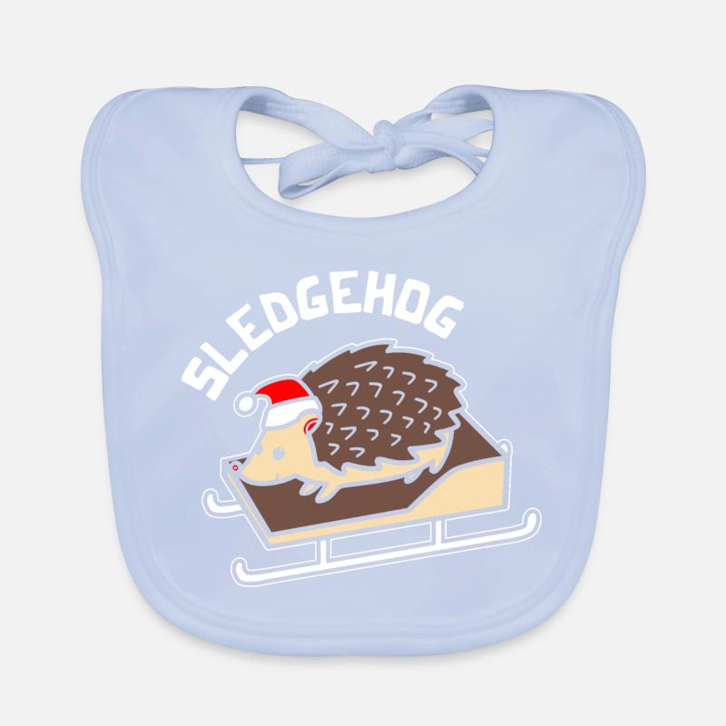 Sledgehog Hedgehog Noël Noël hérisson calembour Bavoir bio Bébé