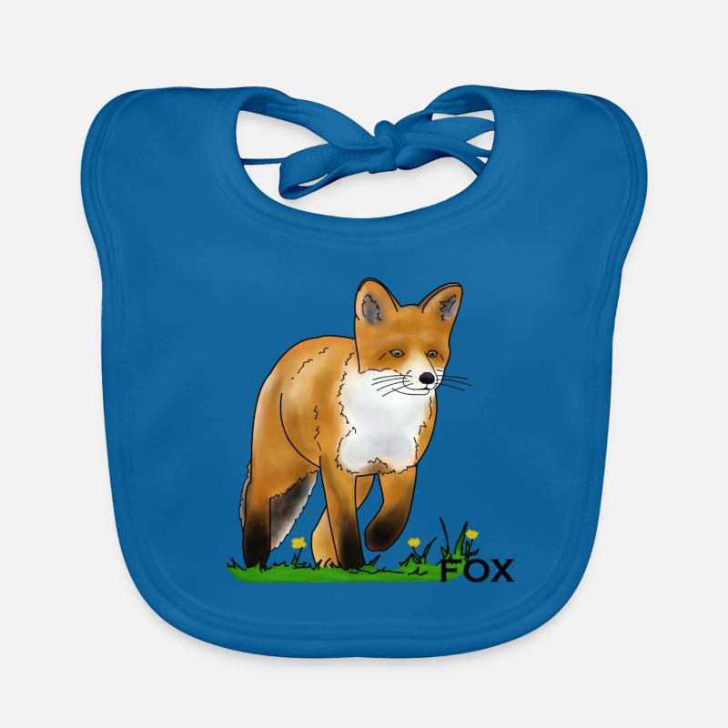 Fuchs - Baby Bio-Lätzchen - Pfauenblau