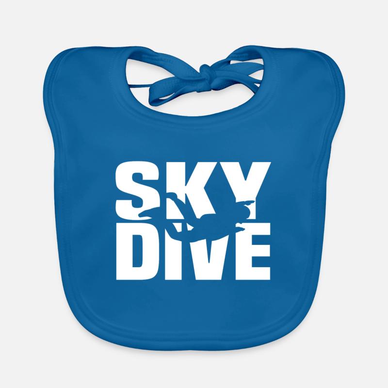 t shirt parachutisme skydive - Bavoir bio Bébé - bleu paon