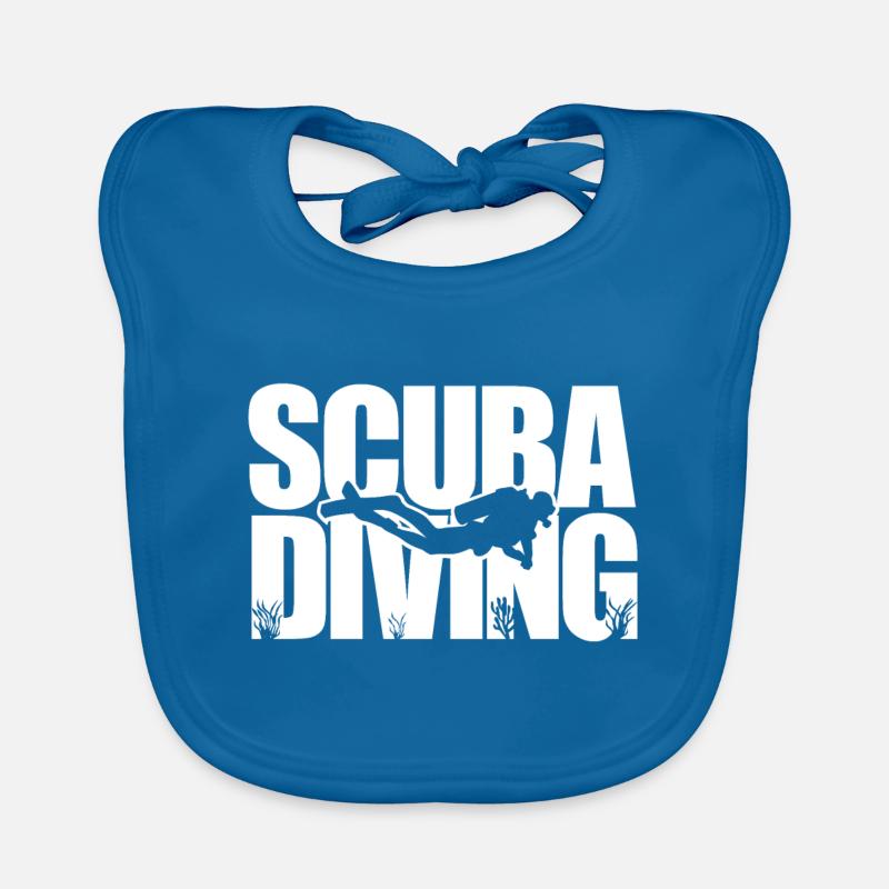 scuba diving dive t-shirt diving - Bavoir bio Bébé - bleu paon